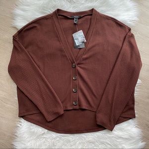 V Neck Cropped Cardigan